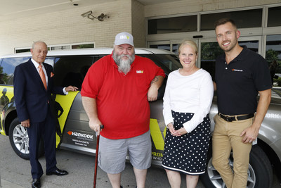 Hankook Tire donated a new DAV Transportation Network vehicle to the Tennessee Valley Healthcare System Nashville Campus at an unveiling ceremony yesterday. The Hankook-branded 2019 Ford Flex is shown here with (L to R) Don Samuels, DAV Past National Commander; Kenny Belew, DAV Tennessee State Adjutant; Jennifer Vedral-Baron, Tennessee Valley Healthcare System Health System Director; Todd Walker, Hankook Tire Corporate Communications. The vehicle will provide free rides to Nashville veterans.