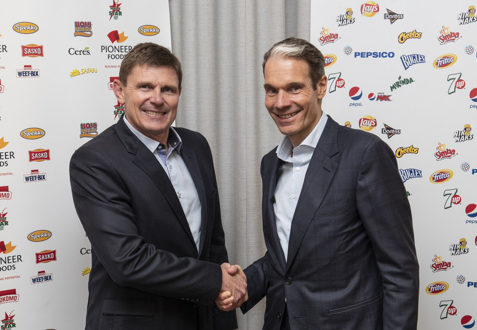 Tertius Carstens, CEO of Pioneer Foods,and Eugene Willemsen, CEO, PepsiCo Sub-Saharan Africa