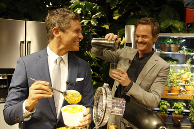 Neil Patrick Harris attends the KitchenAid Culinary Playground opening with his husband David Burtka. The pair give opening remarks in New York City, Thursday, July 18, 2019. (Clarence Sormin)