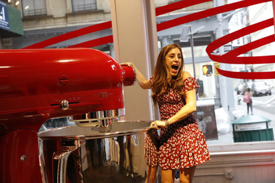 KitchenAid pays homage to its iconic stand mixer as a highly desired gift through a lifesize stand mixer installation in New York City, Thursday, July 18, 2019. (Clarence Sormin)