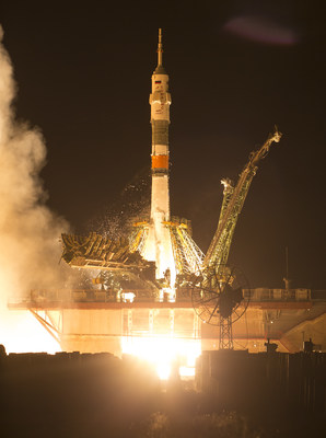 The Soyuz MS-13 carrying Expedition 60 Soyuz Commander Alexander Skvortsov of Roscosmos, flight engineer Drew Morgan of NASA, and flight engineer Luca Parmitano of ESA (European Space Agency), launches at 12:28 p.m. EDT (9:28 p.m. Baikonur time) Saturday, July 20, 2019, from the Baikonur Cosmodrome in Kazakhstan. Credits: NASA/Joel Kowsky