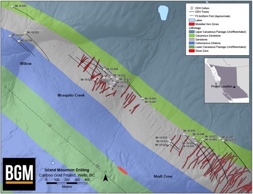 Island Mountain Drilling: Cariboo Gold Project. (CNW Group/Barkerville Gold Mines Ltd.)