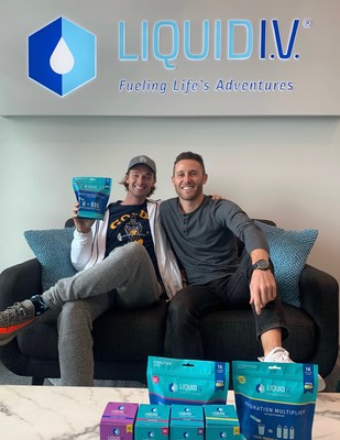 Patrick Schwarzenegger, leader of a prominent CPG venture fund, meets with Cohen at Liquid I.V. Headquarters in El Segundo, CA. Patrick Schwarzenegger, leader of a prominent CPG venture fund, meets with Cohen at Liquid I.V. Headquarters in El Segundo, CA.