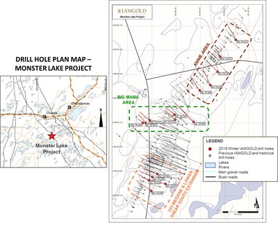 Drill Hole Plan Map - Monster Lake Project (CNW Group/Corporation TomaGold)