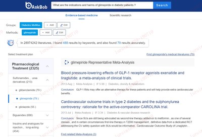 Interface of AskBob, AI-based medical decision advisor