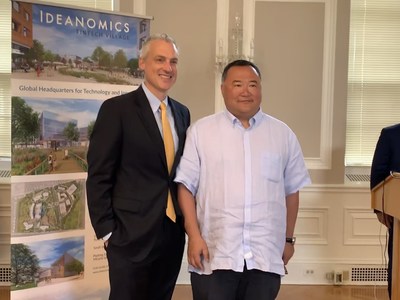 State Senator Derek Slap (D-West Hartford) (left) & Dr. Bruno Wu, Chairman of Ideanomics (right)