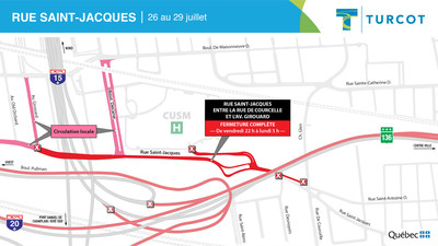 Fermeture rue Saint-Jacques (Groupe CNW/Ministre des Transports)