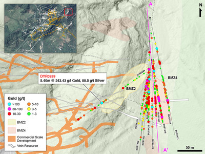 Figure 1: Plan View of Drilling in Eastern Yaraguá (CNW Group/Continental Gold Inc.)