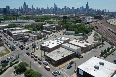 Aerial photo of iconic Stanley's Fresh Fruit and Vegetables Grocery Store