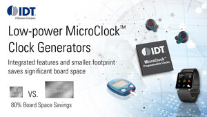 IDT Launches Ultra-Low-Power Miniature Programmable Clock Generator for Wearables and IoT Applications