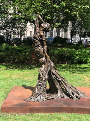 The ?Mother and Child' bronze sculpture, commissioned by Justice for Lai Dai Han, was installed in central London on 29th July 2019.