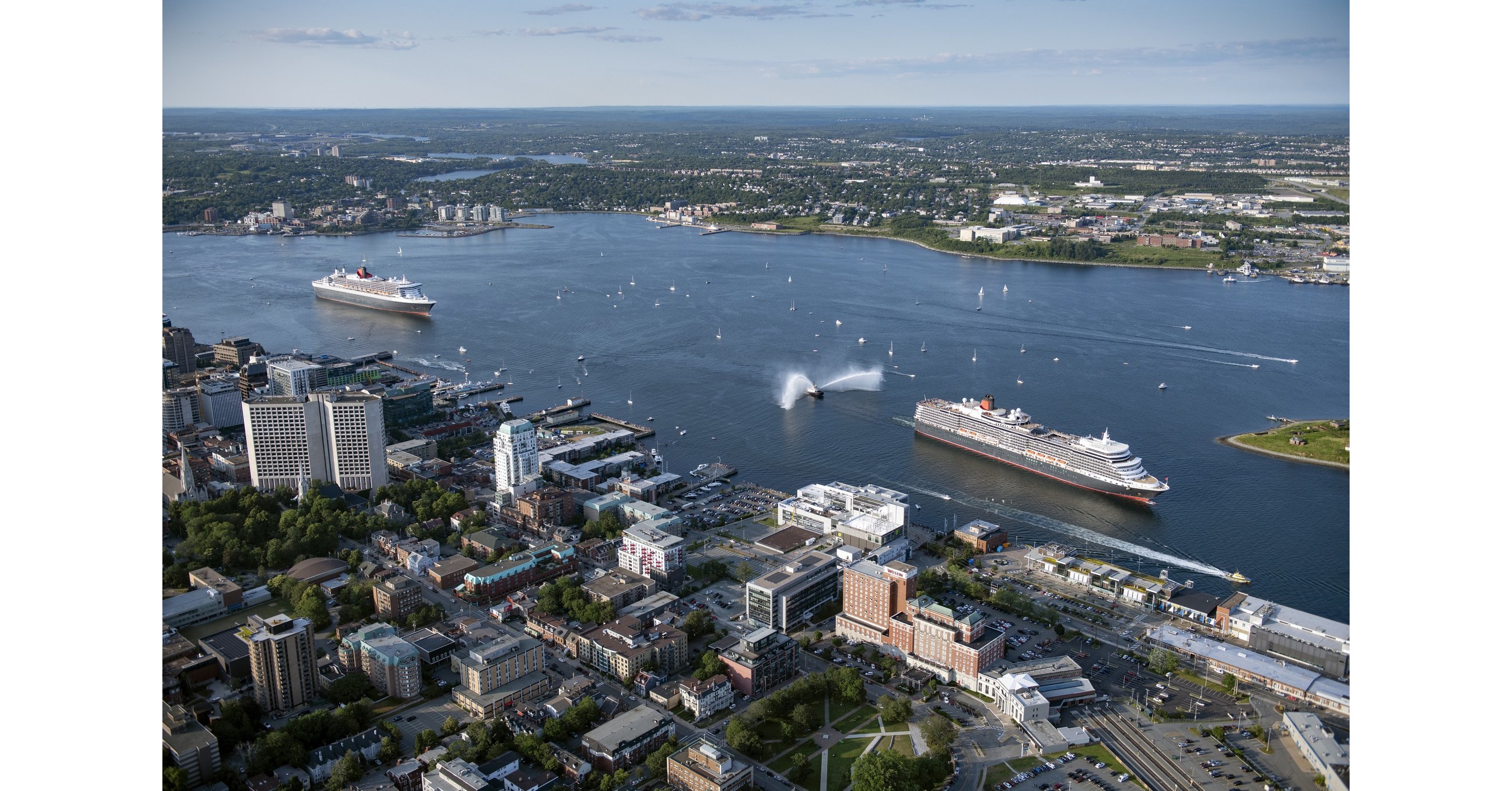 Cunard Ships Queen Mary 2 And Queen Elizabeth Meet In Halifax For The First Time And Offer Spectacular Sailaway In Celebration Of Fifth Annual Samuel Cunard Prize