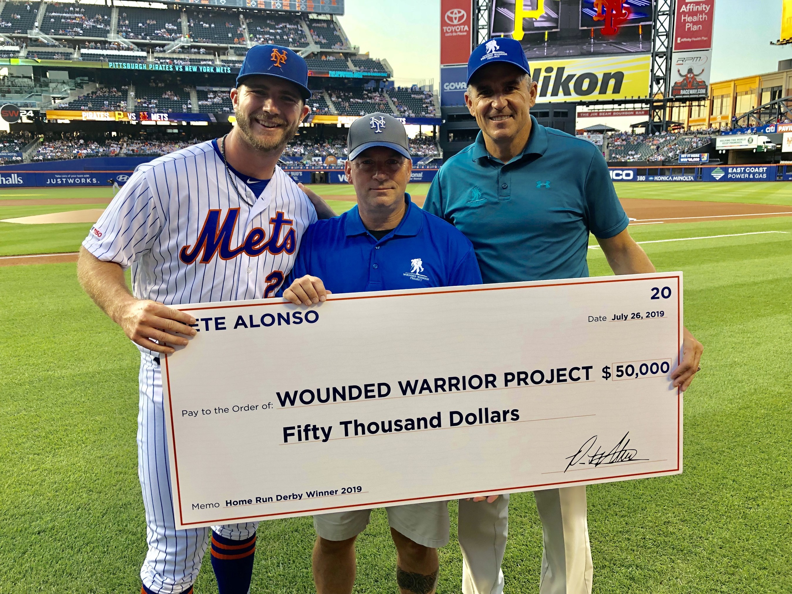 N.Y. Mets' All-Star Pete Alonso Donates $50,000 to Veterans