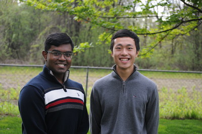 Genes in Space 2019 competition winners Finsam Samson (18) and Yujie Wang (18). Samson and Wang graduated from Troy High School in Troy, Michigan in 2019.