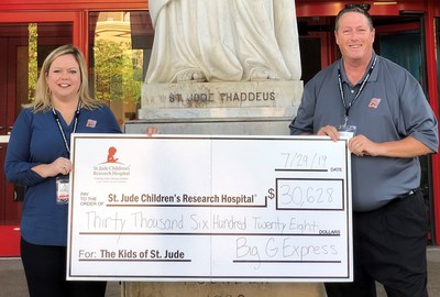 Big G Express professional driver, Tim Chelette, and Manager of Marketing, Jodi Lamb, toured St. Jude Children's Research Hospital and were recognized for the $30,000 raised for the organization in the last 4 years.