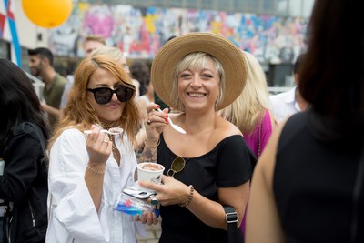 Casie Stewart (right), Toronto veteran content creator and digital storytelling guru attends the #SpacesPatioVIBE party hosted by View the VIBE on July 29th. (Photo: Nick Lee/View the VIBE) (CNW Group/AH Media)