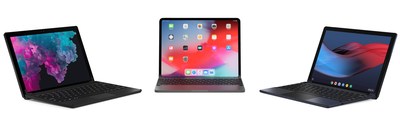 Brydge 12.3 for Microsoft Surface Pro, Brydge 12.9 Pro for Apple 12.9-inch iPad Pro (2018), and Brydge G-Type for Google Pixel Slate