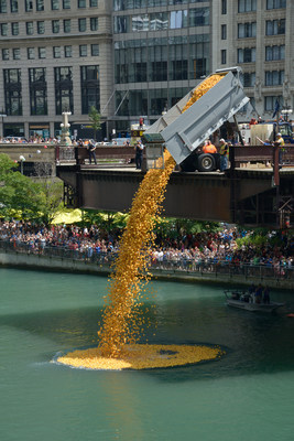 63,000 Rubber Ducks will splash into the Chicago River off the Wabash Avenue Bridge for the athletes of Special Olympics Illinois on August 8 as part of the #ChiDuckyDerby. All proceeds benefit more than 23,000 athletes that compete in 18 sports year round. Learn more at www.chicagoduckyderby.com.