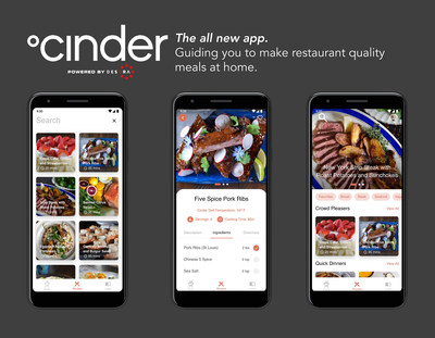 Cinder's all-new mobile app guides users through every step of the cooking process, from ingredient selection to food preparation.