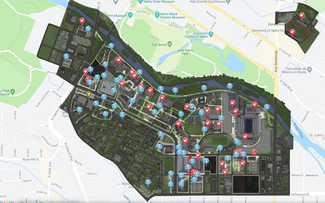 Boise State University Night Map