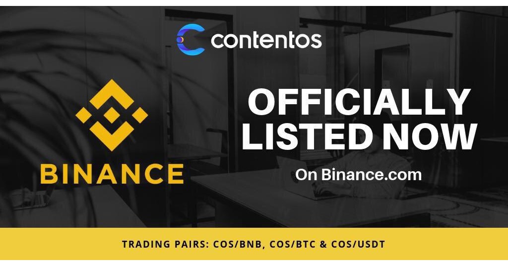 Content public chain Contentos (COS) listed on Binance, announcing an ...