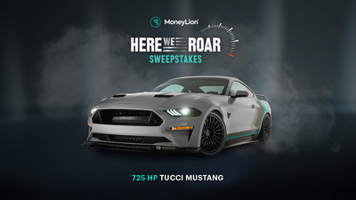 One lucky fan will win this custom-built and 725-horsepower Mustang GT as part of the MoneyLion "Here We Roar" Sweepstakes.