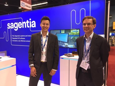 Nick Collier and Carl Hewett, Sagentia speakers at &lsquo;Solutions for Sample Preparation at Point of Care (PoC)&rsquo; on Tuesday 6th August, at 18:00 in the Oceanside room, Hilton, Anaheim.