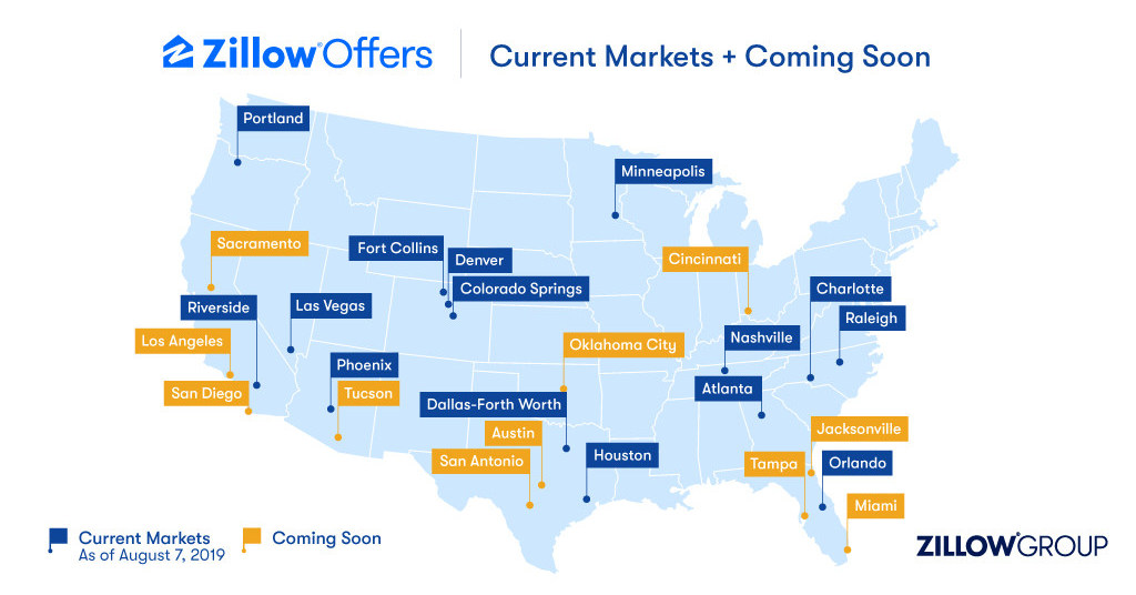 Zillow Offers Coming to Cincinnati, Jacksonville, Oklahoma City and Tucson