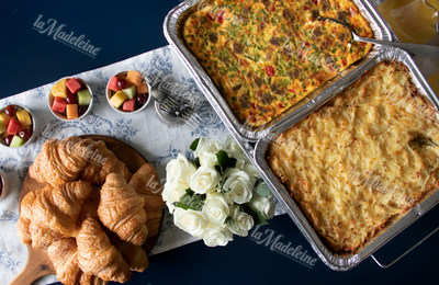 Country French Brunch featuring the new Sausage & Bacon Frittata Bake.