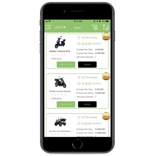 The eRIDE CLUB app (iOS and Android) allows members to access a huge database of LEV's for rent or sale according to their current location or travel destination.