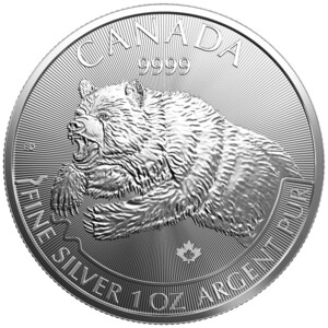Royal Canadian Mint continúa con la popular serie bullion con el tema Oso pardo en la nueva moneda de plata pura 9999