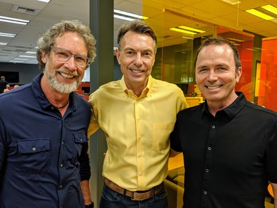 Clarity Creative leaders Bill Welter (l) and Gregg Stokes (r) join Monte Wood (c) in celebrating their future as one company.