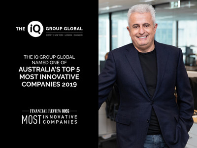 The iQ Group Global named one of Australia's Top 5 Most Innovative Companies 2019 Chief Executive Officer of The iQ Group Global, Dr George Syrmalis