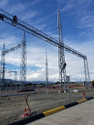 Figure 3. Construction of bay at the Bomboiza substation, where the powerline to site will connect to Ecuador’s national power grid (CNW Group/Lundin Gold Inc.)