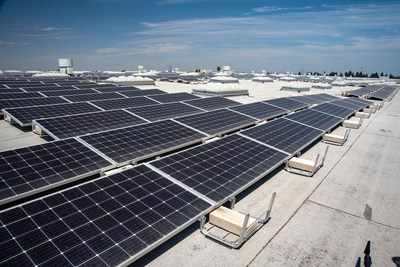 Ralphs Grocery Company installed more than 7,000 solar panels at its Distribution Center in Paramount, CA. The solar installation provides 50% of the facility's energy needs.