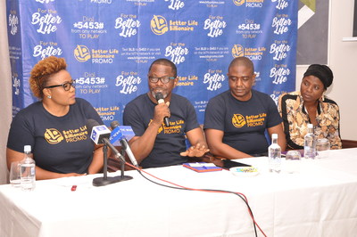 L-r: Funke Adekola, Business Director, Dare Create, Celestine Achi, Director General, BLB Promo, Kenneth Shanki, Product Manager, Payment Solution, MTech Communications Ltd and Simisola Munire, Senior Legal Officer, Lagos State , at the media unveiling of the Better Life Billionaires Promo in Lagos weekend.