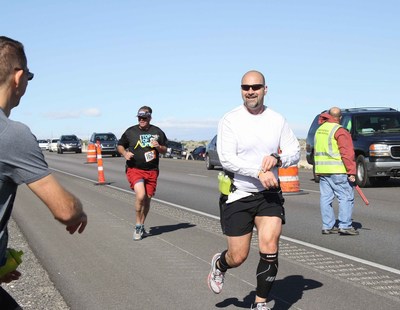 Brian Runkle, Webster executive vice president, Operations, seen here running one of a number of relay races he participates in on a regular basis. Runkle is the captain for Webster’s relay team and has participated in multiple long-distance relay races across the country for almost ten years.