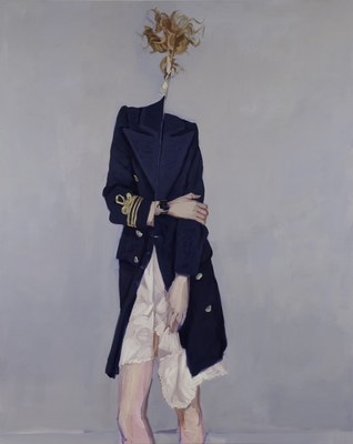 Janet Werner, Folding Woman, 2009, Oil on canvas, 167.5  134.5 cm, Private collection, Photo: Paul Litherland (CNW Group/Muse d'art contemporain de Montral)
