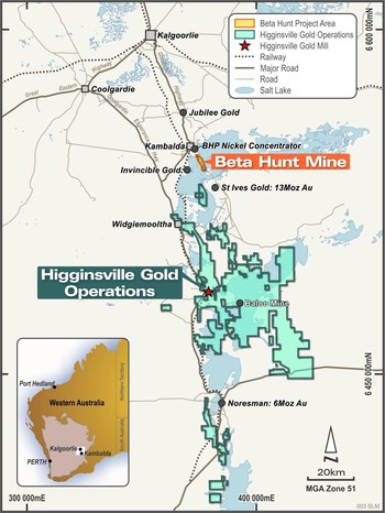 Figure 1:  Integrated Beta Hunt – Higginsville Gold Operations (CNW Group/RNC Minerals)