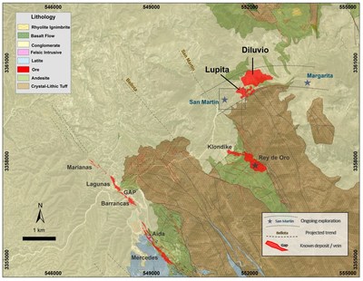 Figure 1 – Geological Map of Mercedes Mine (CNW Group/Premier Gold Mines Limited)