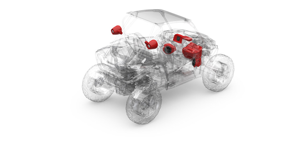 Seamless audio integration with no loss of cabin or cargo space (product shown is RZR14-STAGE4)
