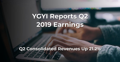 Youngevity International, Inc. Reports 2019 Second Quarter and Six Months Results. Q2 Consolidated Revenues Up 21.2%.