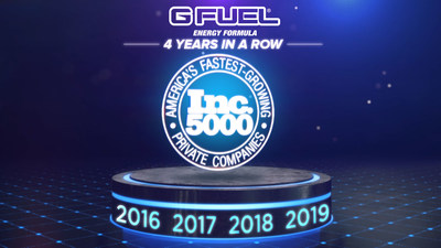 G Fuel Energy Formula, The Official Energy Drink of Esports, has been named to the prestigious Inc. 5000 for the fourth year in a row.