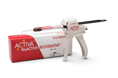 ACTIVA BioACTIVE mimics the chemical and physical properties of teeth. This bioactive dental filling material releases and recharges fluoride, calcium and phosphate, the same minerals that are found in natural dentition. ACTIVA participates in a dynamic ionic exchange with the tooth, forming a protective seal against acid attack. The material also contains a patented rubberized component that is shock absorbent like dentin. ACTIVA BioACTIVE mimics the chemical and physical properties of teeth. This bioactive dental filling material releases and recharges fluoride, calcium and phosphate, the same minerals that are found in natural dentition. ACTIVA participates in a dynamic ionic exchange with the tooth, forming a protective seal against acid attack. The material also contains a patented rubberized component that is shock absorbent like dentin.