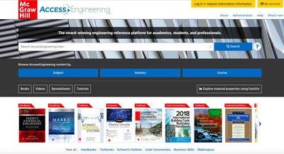 A new version of McGraw-Hill’s AccessEngineering includes all-new search functionalities and will make it easier for engineering students, faculty and professionals to find and use the information they need to succeed.
