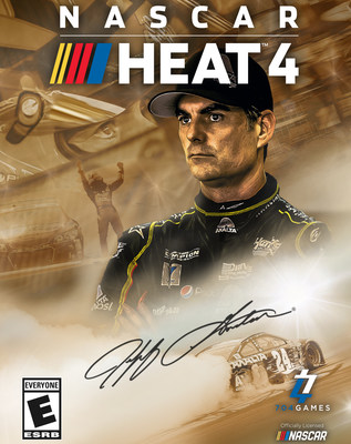 Jeff Gordon graces the cover of NASCAR Heat 4 Gold Edition.