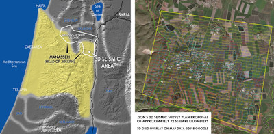 Zion's 3D seismic survey plan proposal of approximately 72 square kilometers.