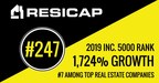 For the 2nd Time, RESICAP Appears on the Inc. 5000 List, Ranking No. 247