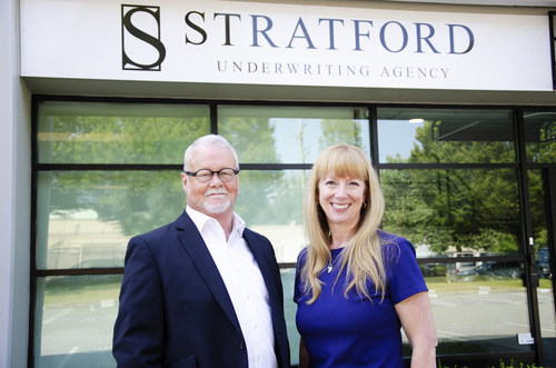 Colin Brown, CEO and Karen Hopkins-Lee, Vice President of Insurance Operations are on a mission to bring more choice, more savings and a better overall experience to B.C. drivers with their new Vancouver-based auto insurance company, Stratford Underwriting Agency. (CNW Group/Stratford Underwriting Agency)
