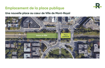 Creation of a new public space in the heart of Town of Mount Royal (CNW Group/Réseau express métropolitain - REM)